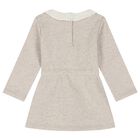 Baby Girls Beige Logo Dress, 1, hi-res