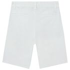 Boys White Chino Shorts, 6, hi-res