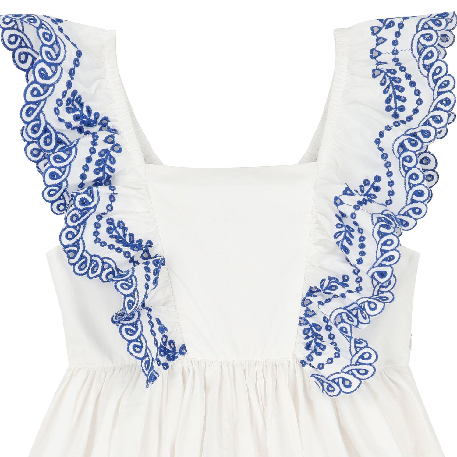 Girls White Broderie Anglaise Dress, 1, hi-res image number null