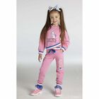 بدلة رياضية بالشعار باللون الزهرى للبنات, 1, hi-res