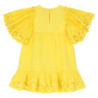 Girls Yellow Cotton Dress, 1, hi-res