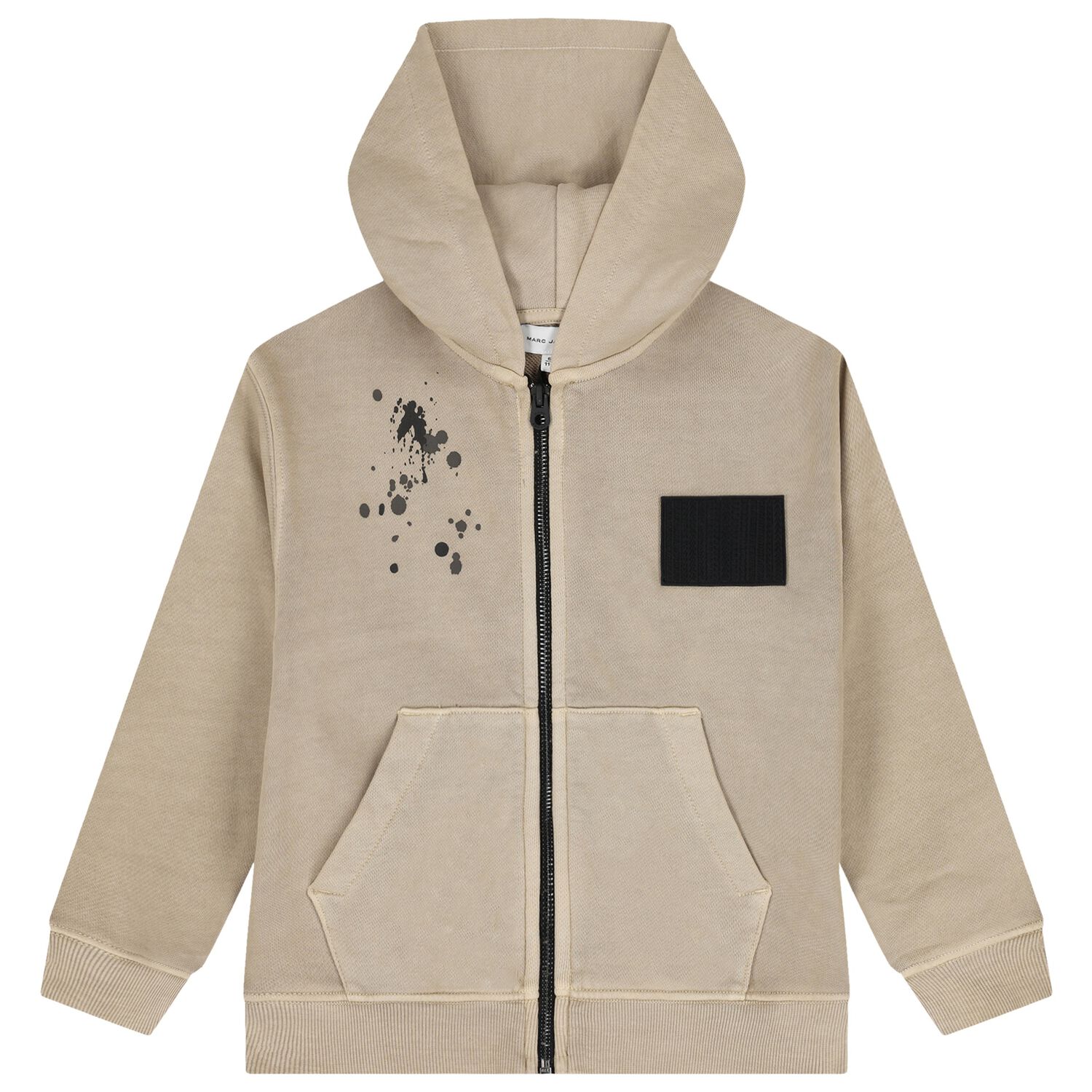 Boys Beige Logo Hooded Top, 1, hi-res