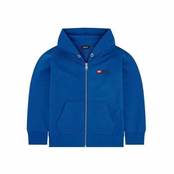 Blue Cotton Zip-Up Top