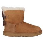 Girls Beige Mini Bailey Bow II Suede Boots, 2, hi-res