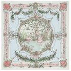 طقم هدية قماط ومريلة مزخرفة باللون العاجى والأزرق, 1, hi-res