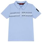 Boys Blue Logo Polo Shirt, 2, hi-res