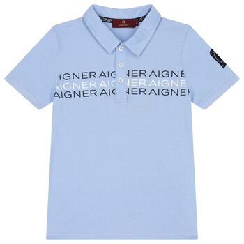 Aigner Boys Blue Logo Polo Shirt, 2 Boys Blue Logo Polo Shirt