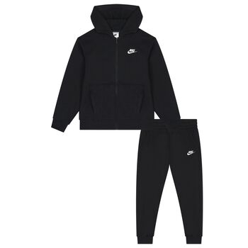 Black Tracksuit with Swoosh Logo