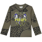 Boys Khaki Elephant Logo T-Shirt, 1, hi-res