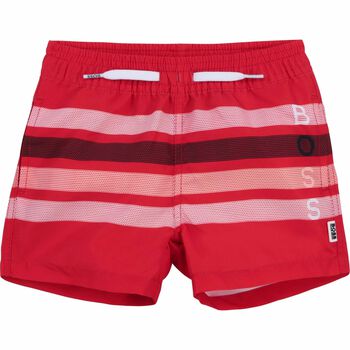 Younger Boys Red Logo Swim Shorts