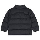 Boys Black Logo Puffer Jacket, 1, hi-res