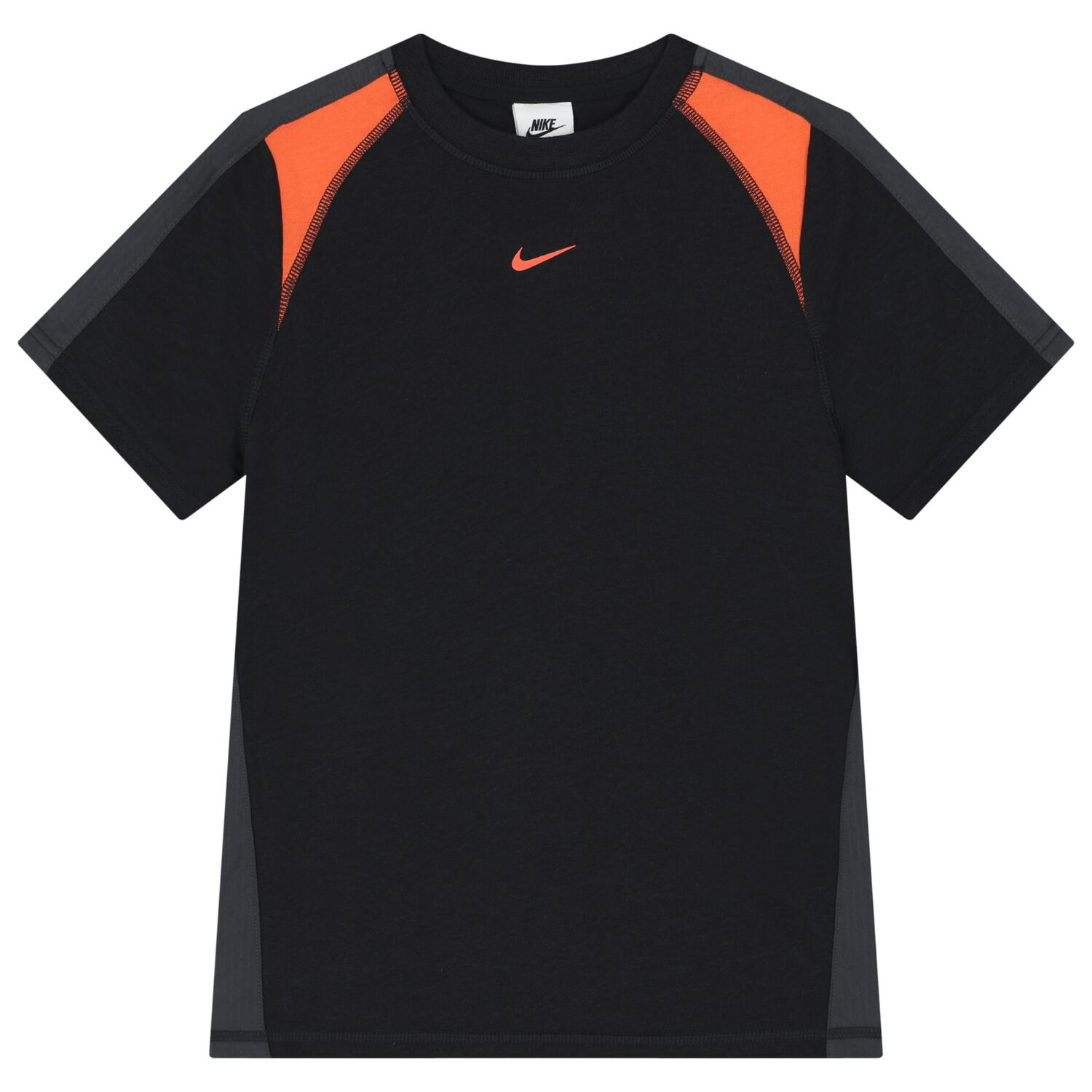 Boys Black Logo T-Shirt, 1, hi-res