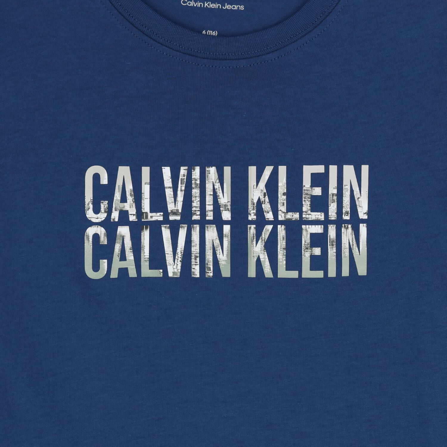 تي شيرت أزرق بشعار للأولاد, 1, hi-res