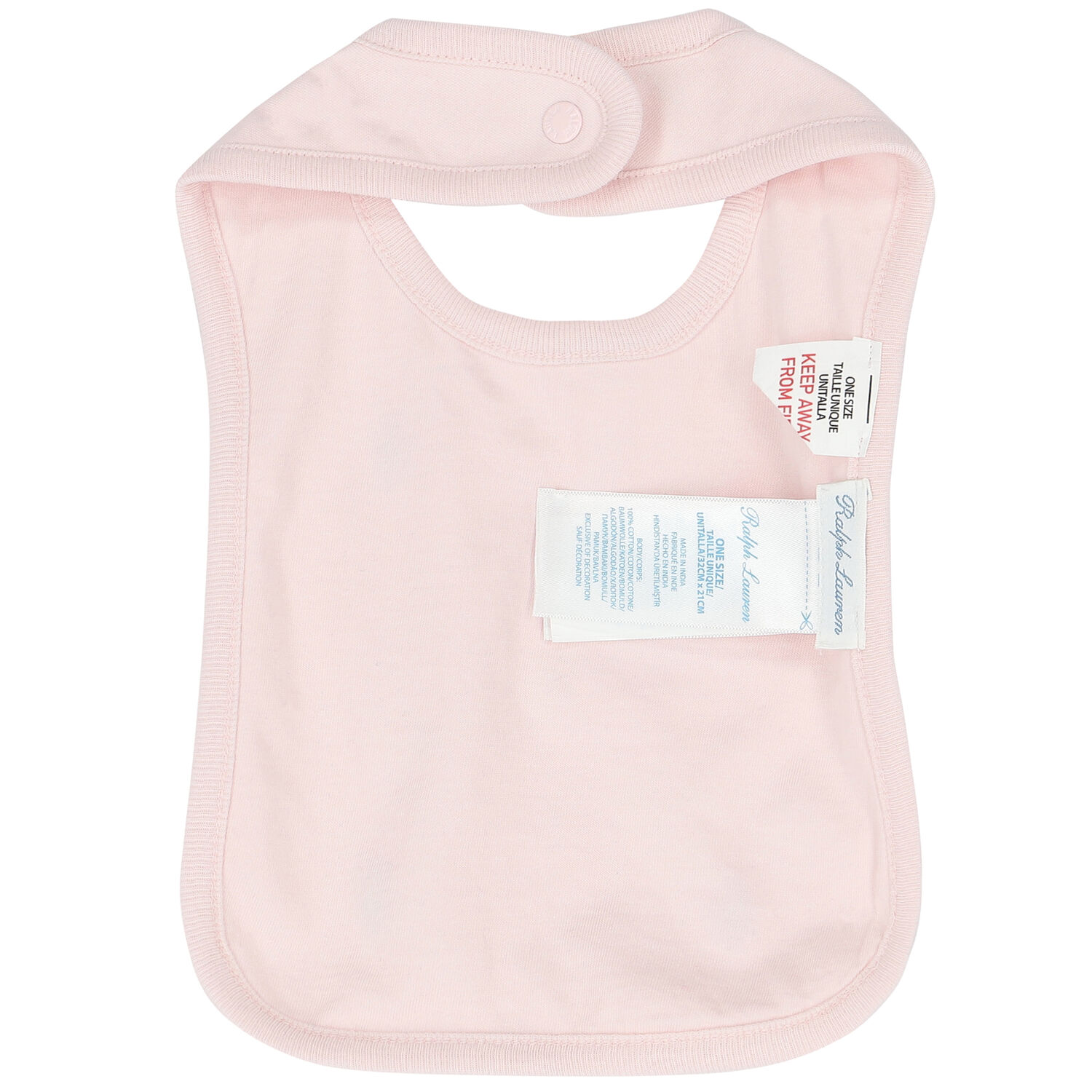 Baby Girls Pink Logo Bib, 1, hi-res
