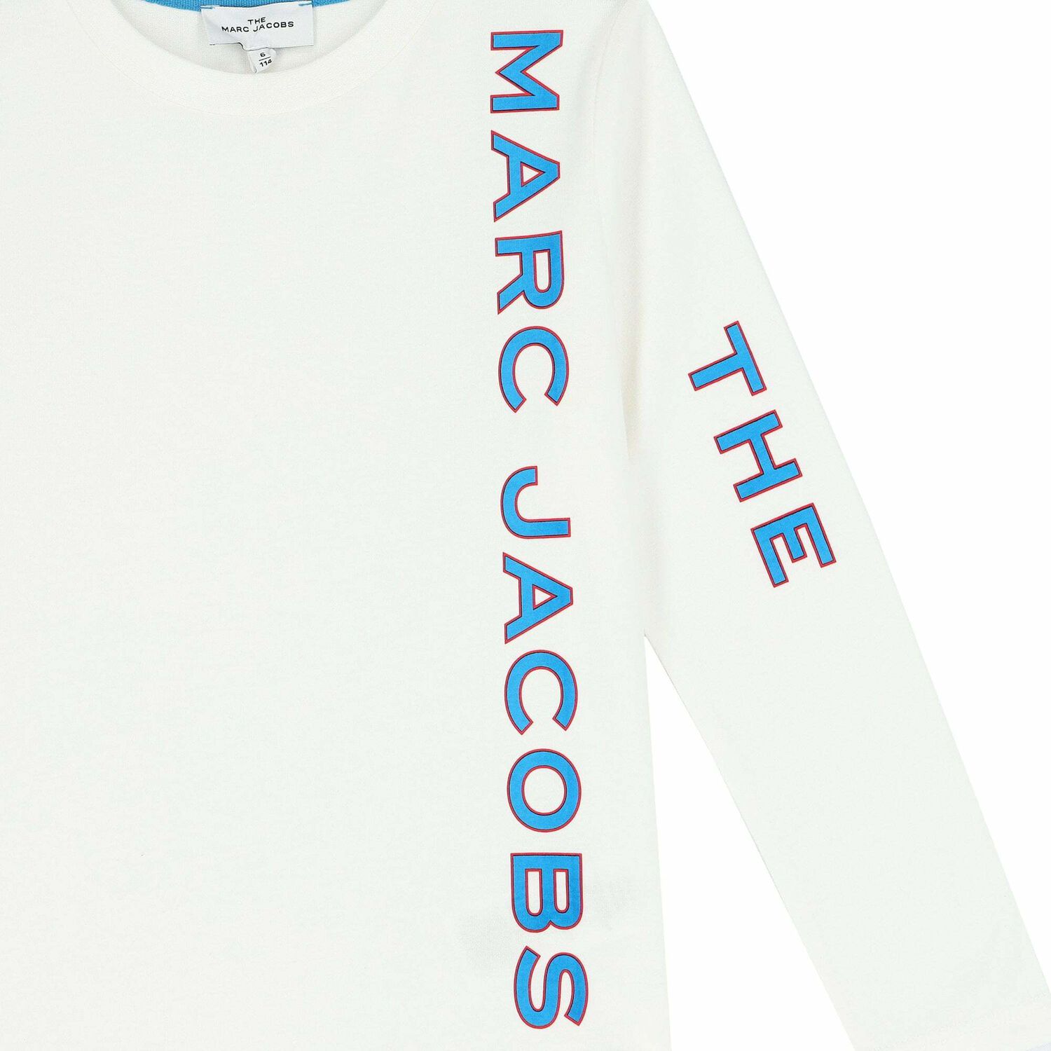 Boys Ivory White Logo Long Sleeve Top, 1, hi-res