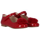 حذاء جلد بنات باللون الأحمر, 1, hi-res