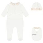 Baby Girls Ivory Logo Babygrow Gift Set, 1, hi-res