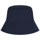 Baby Boys Blue & Navy Blue Logo Reversible Hat, 1, hi-res