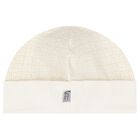 طقم هدايا ملابس أطفال وقبعة بشعار باللون العاجي والذهبي, 1, hi-res