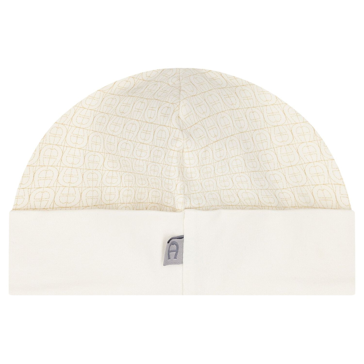 طقم هدايا ملابس أطفال وقبعة بشعار باللون العاجي والذهبي, 1, hi-res