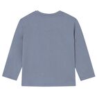 Younger Boys Blue Logo Long Sleeve Top, 5, hi-res
