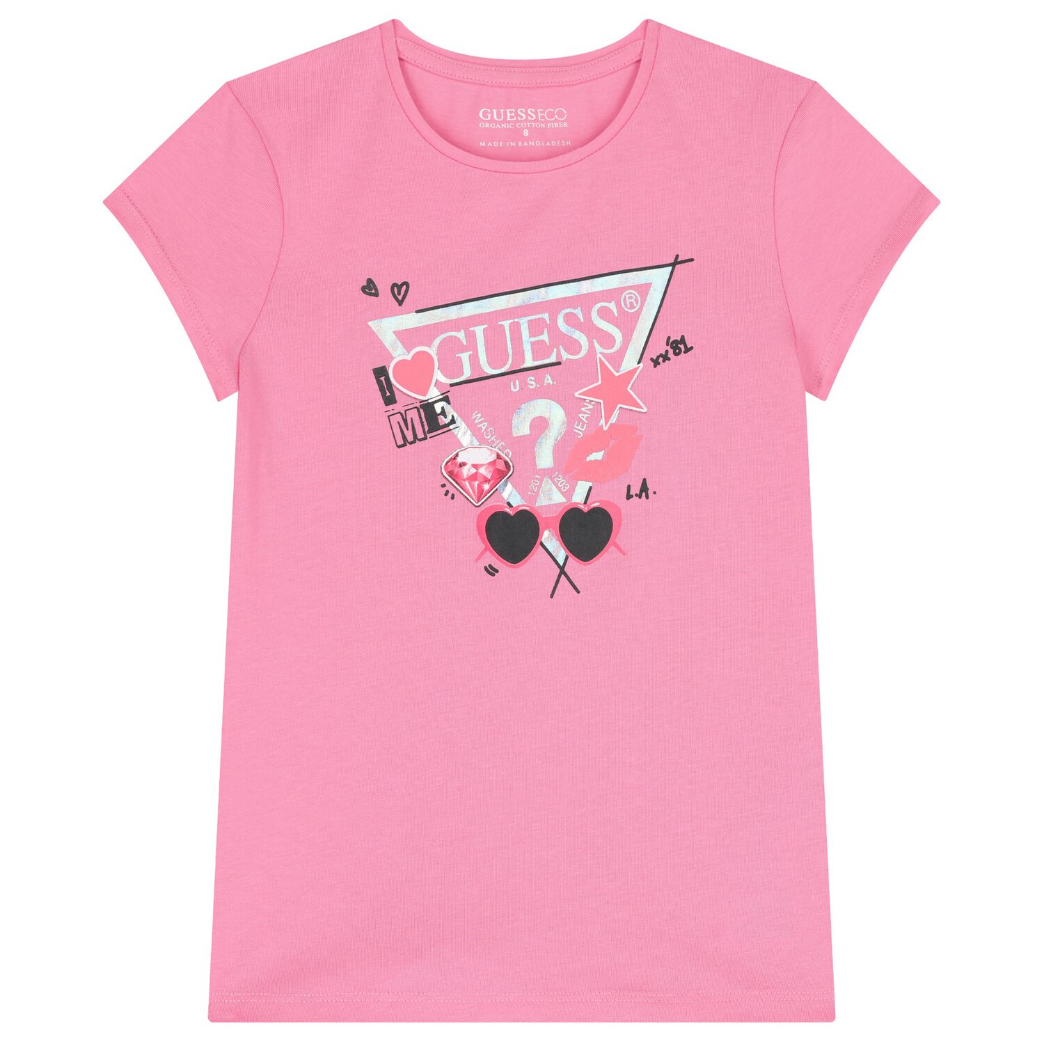 Girls Pink Logo T-Shirt, 3, hi-res