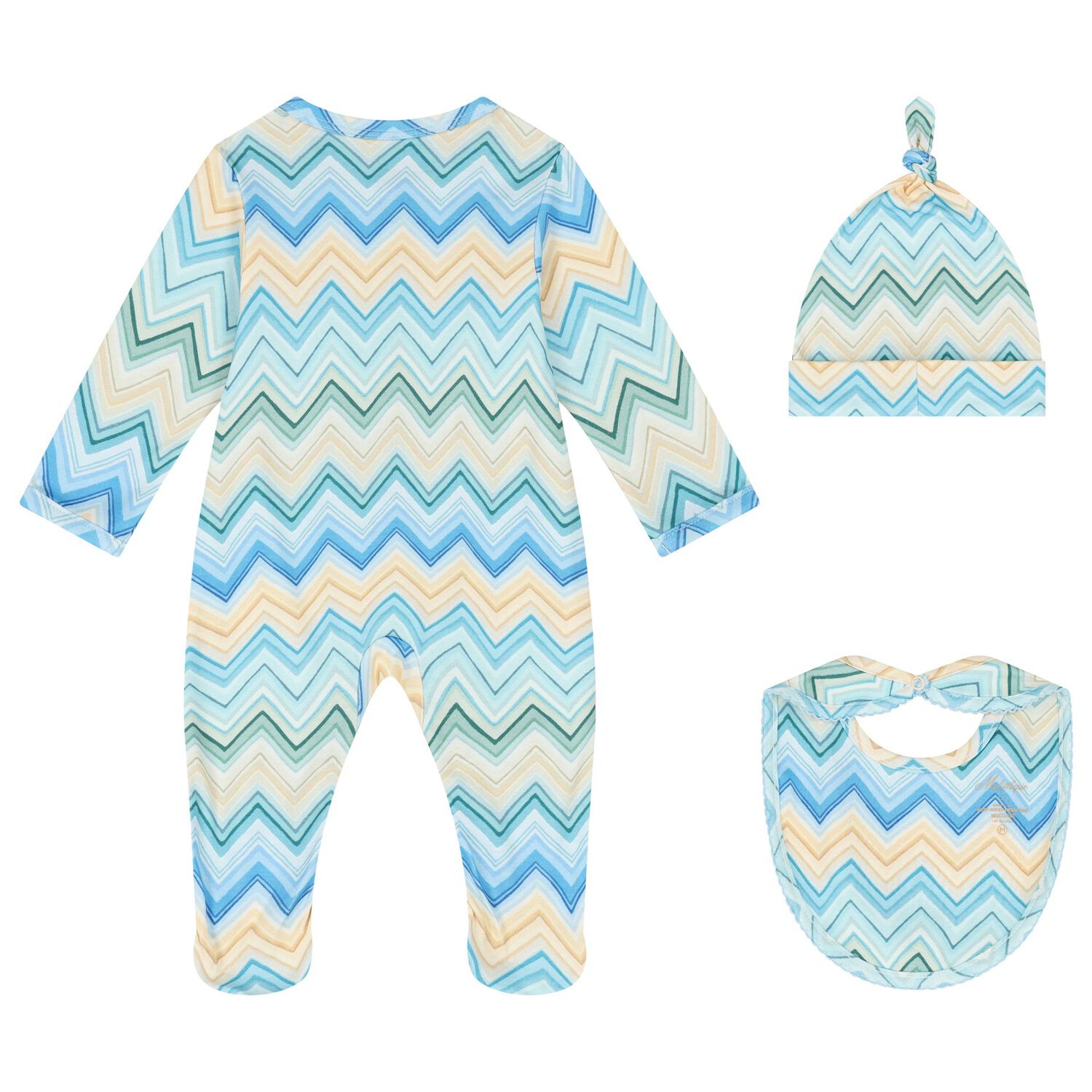 Blue & Yellow Zig Zag Babygrow Set, 1, hi-res image number null