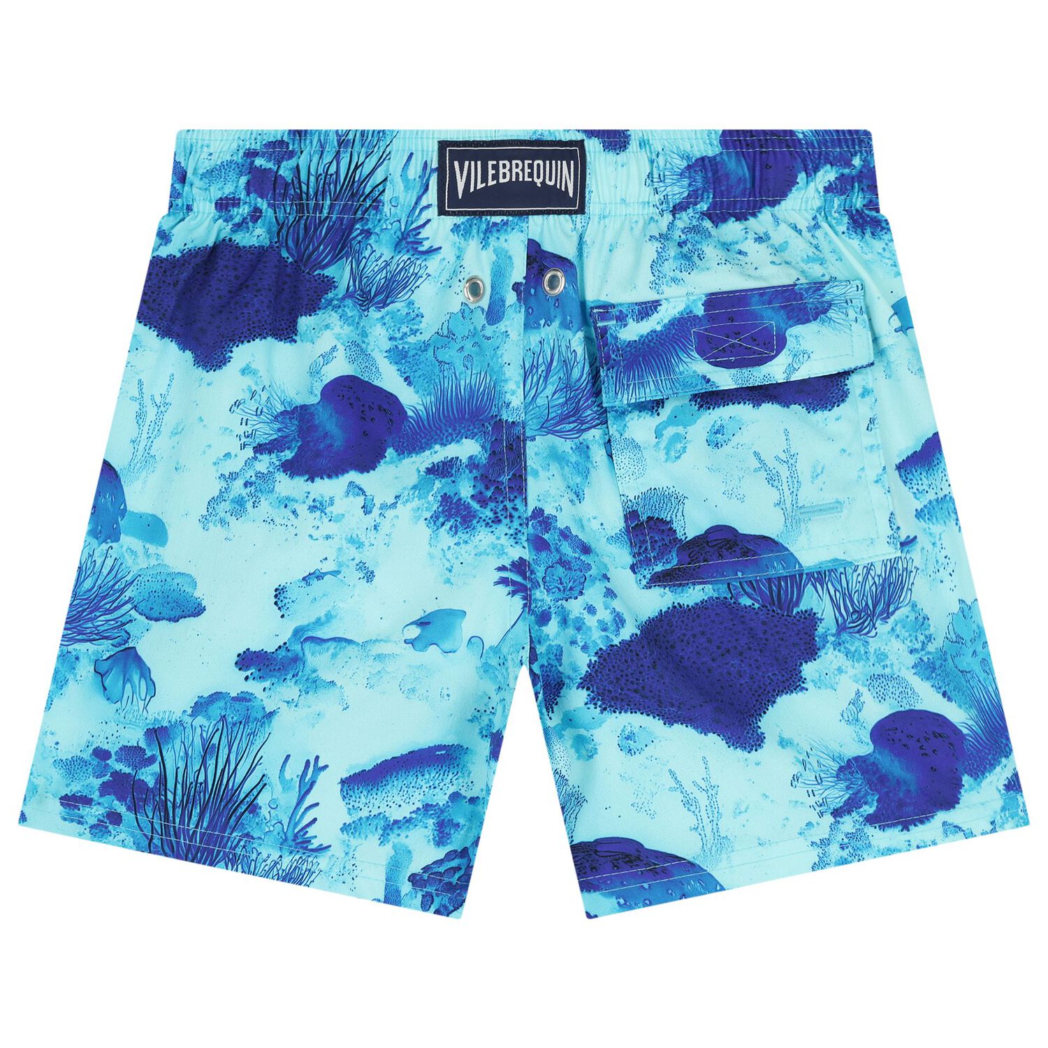 Boys Blue Coral Reef Swim Shorts, 1, hi-res