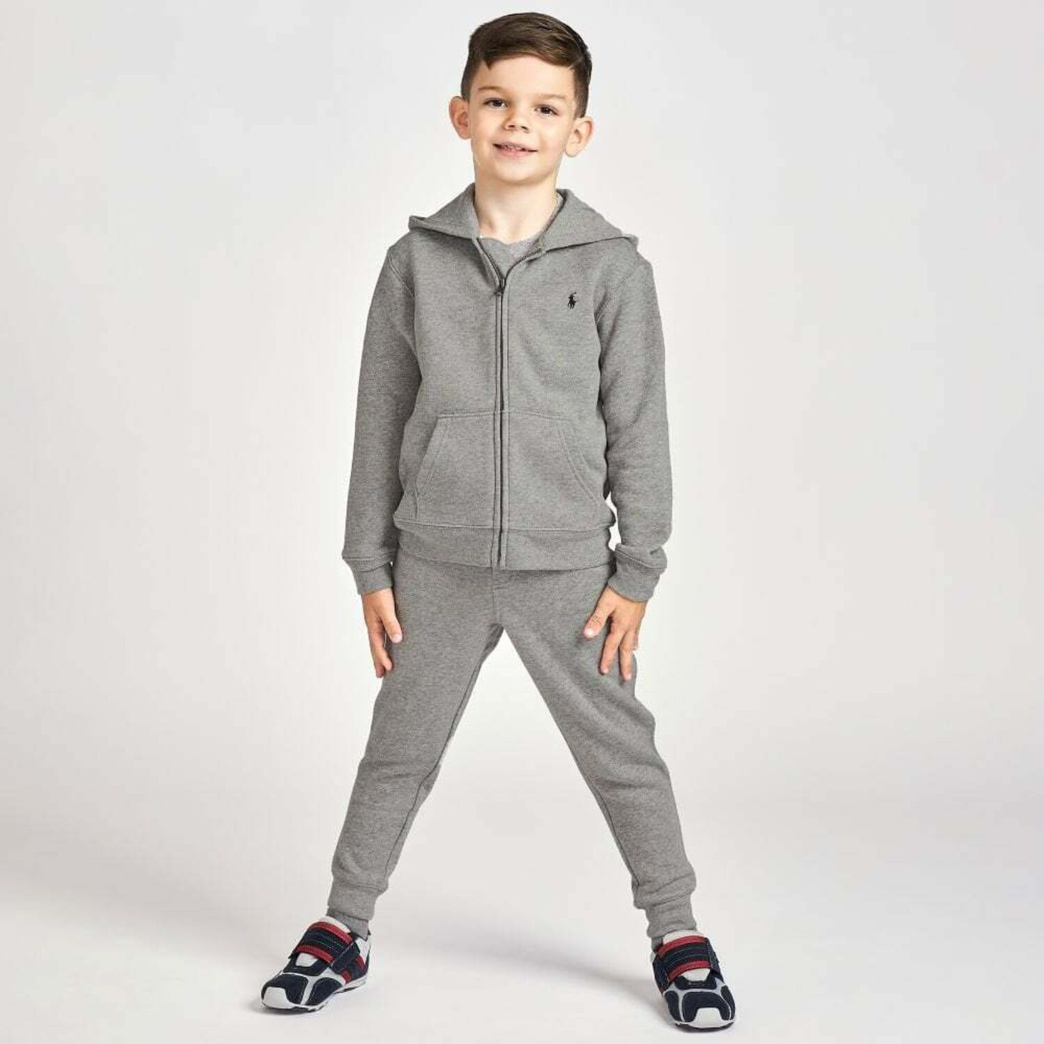 Boys Grey Logo Zip Up Top, 2, hi-res image number null