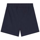 Younger Boys White & Navy Blue Shorts Set, 2, hi-res