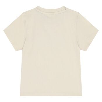 Younger Boys Mini Me Beige Logo T-Shirt