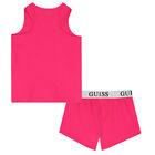 Girls Pink Logo Pyjamas, 2, hi-res