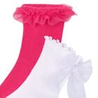 Girls Pink & White Socks ( 2-Pack ) , 2, hi-res