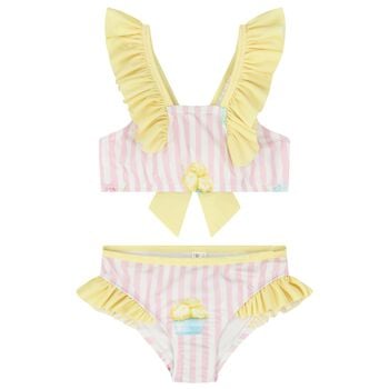 Girls White, Pink & Yellow Ice Cream Bikini