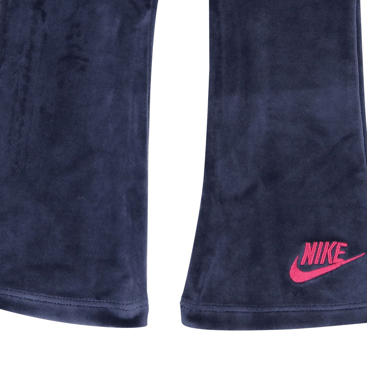 Younger Girls Navy Blue Velour Leggings, 1, hi-res