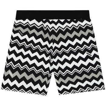 Younger Boys Black & White Zigzag Shorts