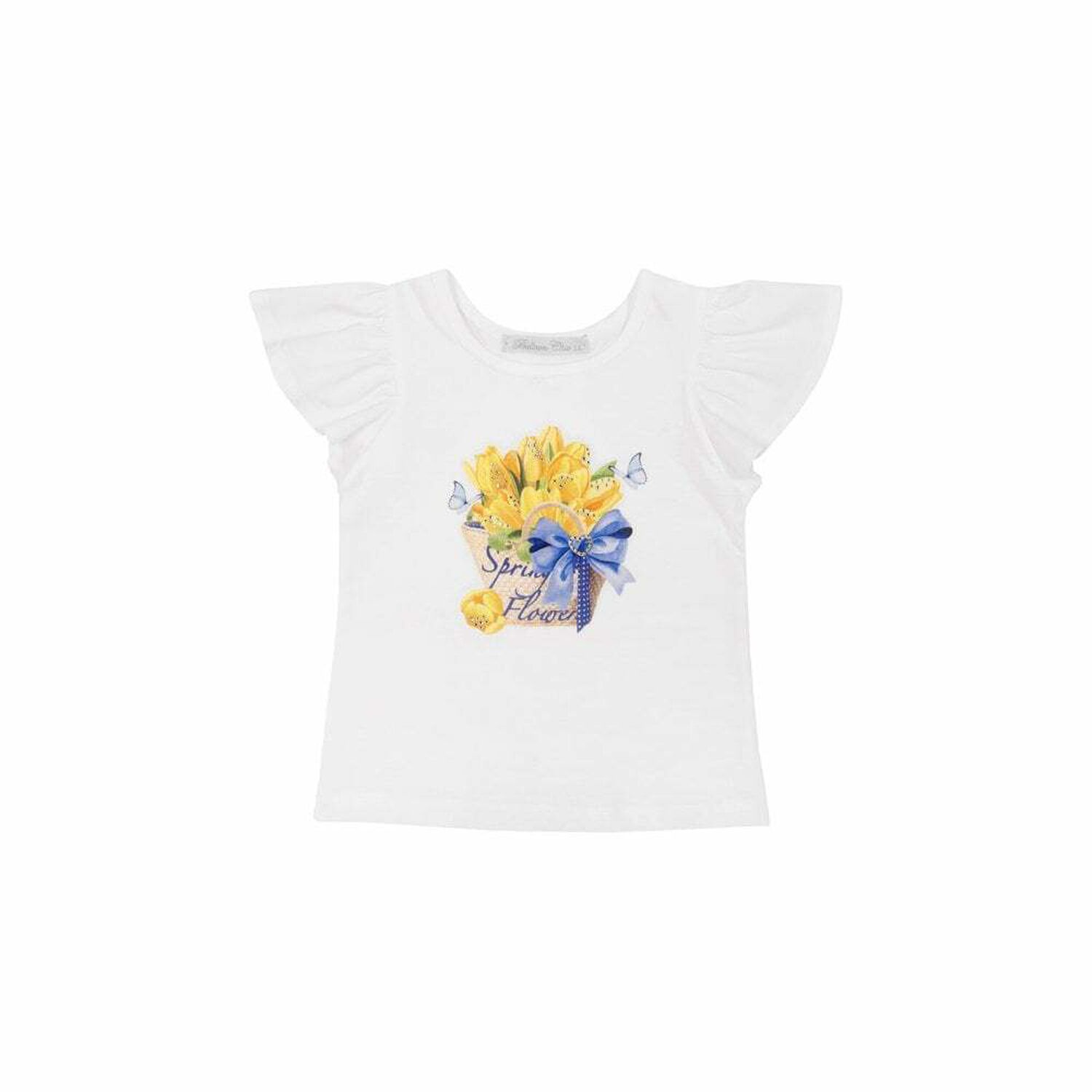 Girls White Floral Top, 1, hi-res image number null