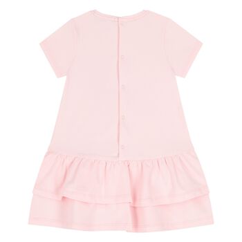 Younger Girls Pink Butterflies Logo Dress