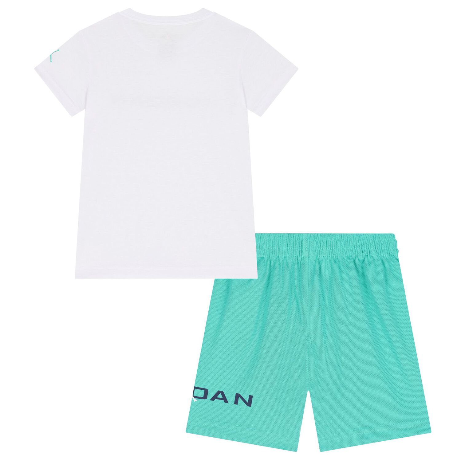 Younger Boys White & Green Jordan Shorts Set, 1, hi-res