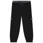 Boys Black Logo Joggers, 1, hi-res
