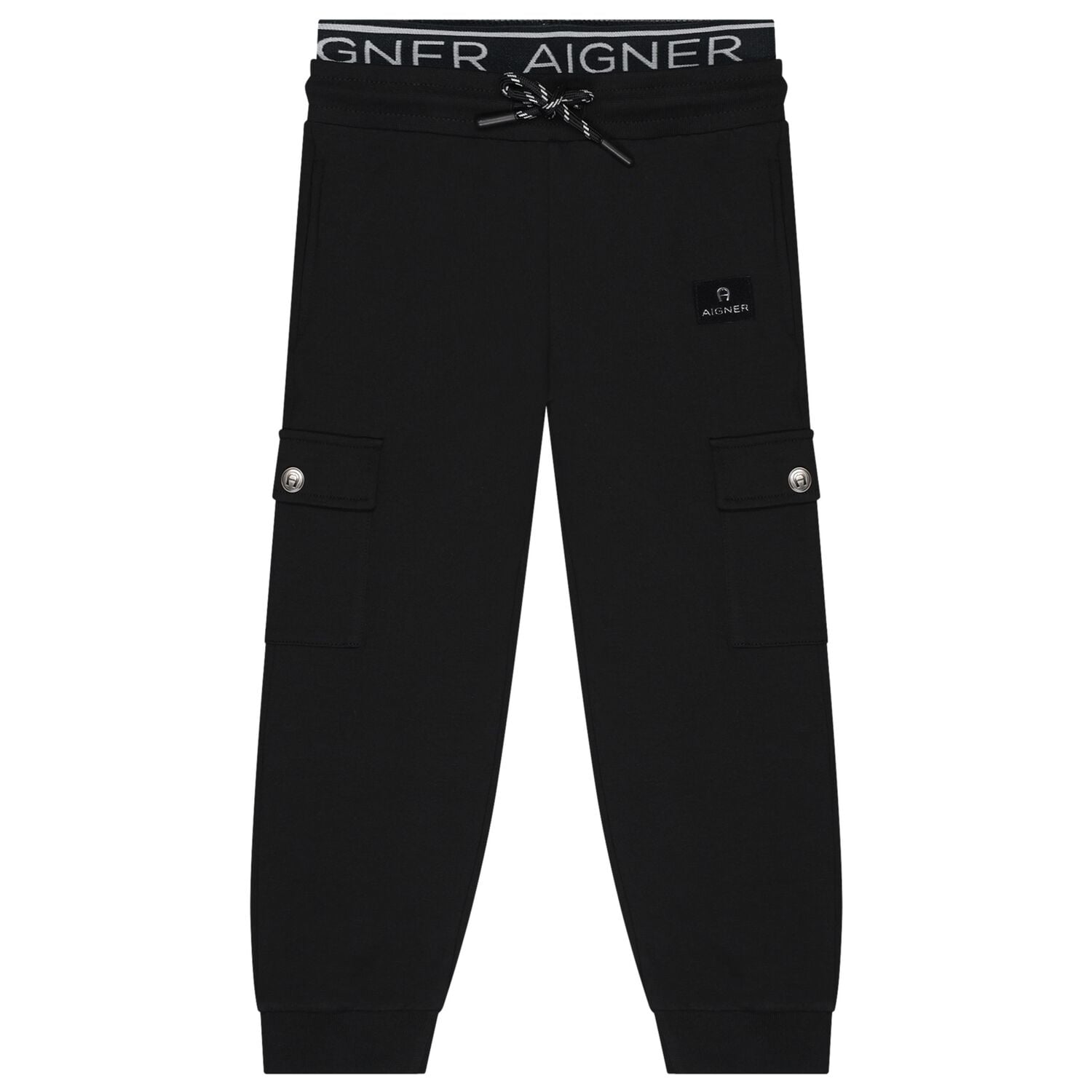 Boys Black Logo Joggers, 1, hi-res