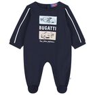 Baby Boys Navy Blue Logo Babygrow, 3, hi-res