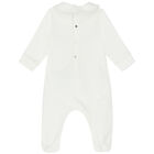 Baby Boys White Logo Babygrow, 1, hi-res