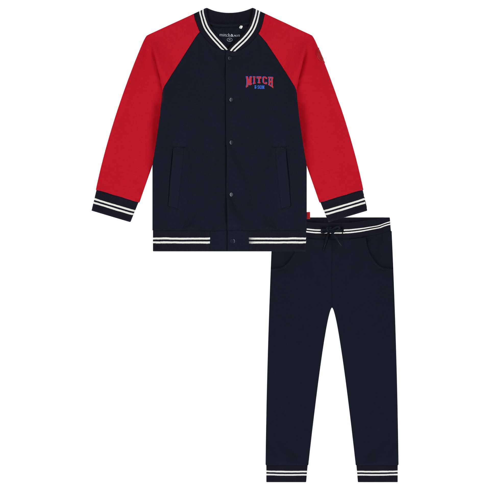 Navy blue and red tracksuit online