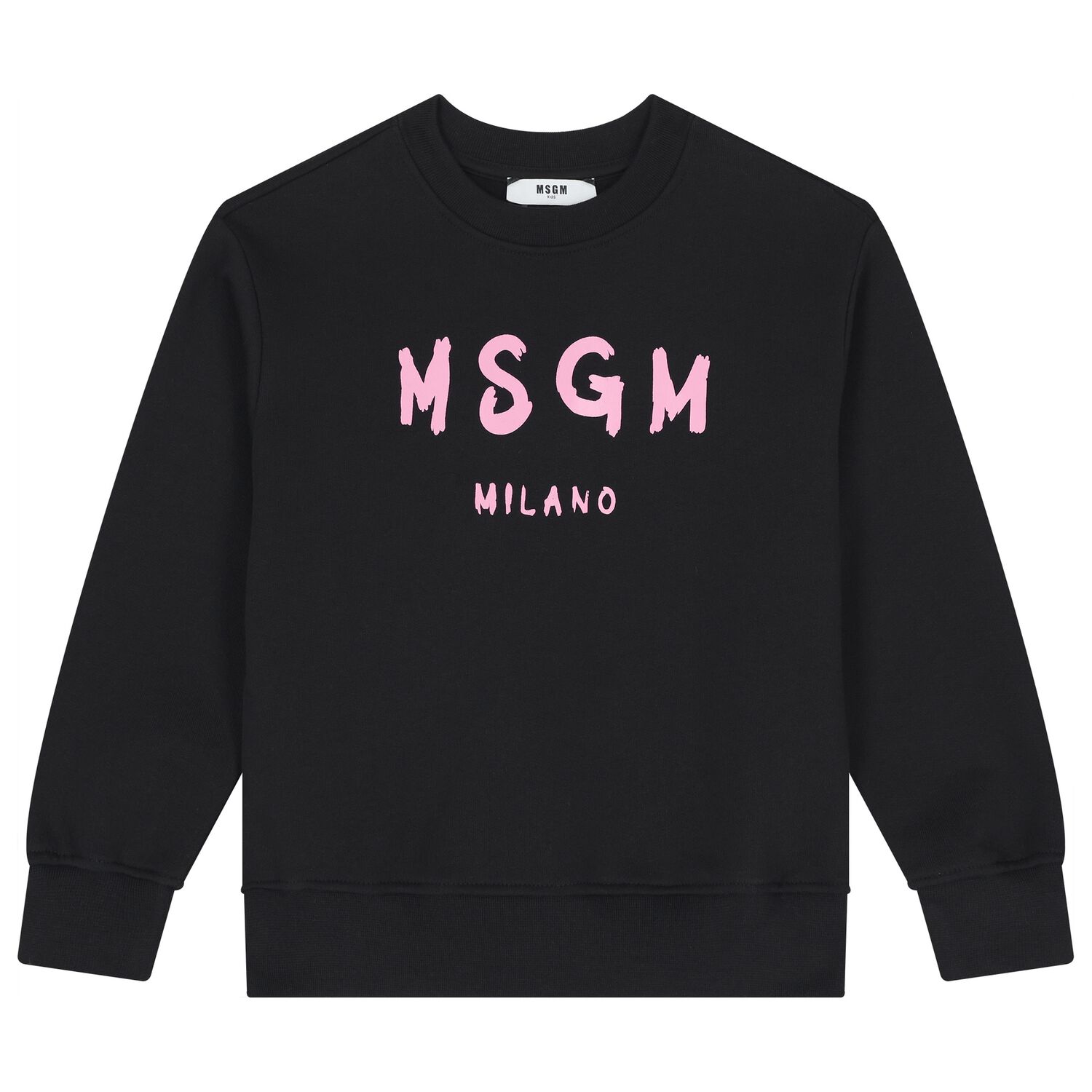 Girls Black Logo Sweatshirt, 2, hi-res