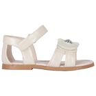 Girls Ivory Flower Sandals, 2, hi-res