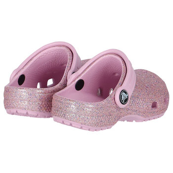Girls Pink Glitters Classic Clogs Sandals