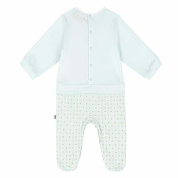 Baby Boys Blue & Gold Logo Babygrow
