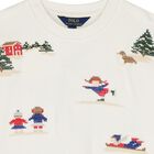 Girls Ivory Festive Sweatshirt, 1, hi-res