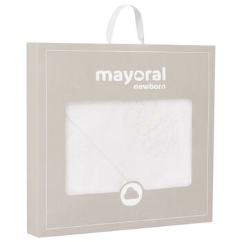 Baby Girls White Hooded Towel